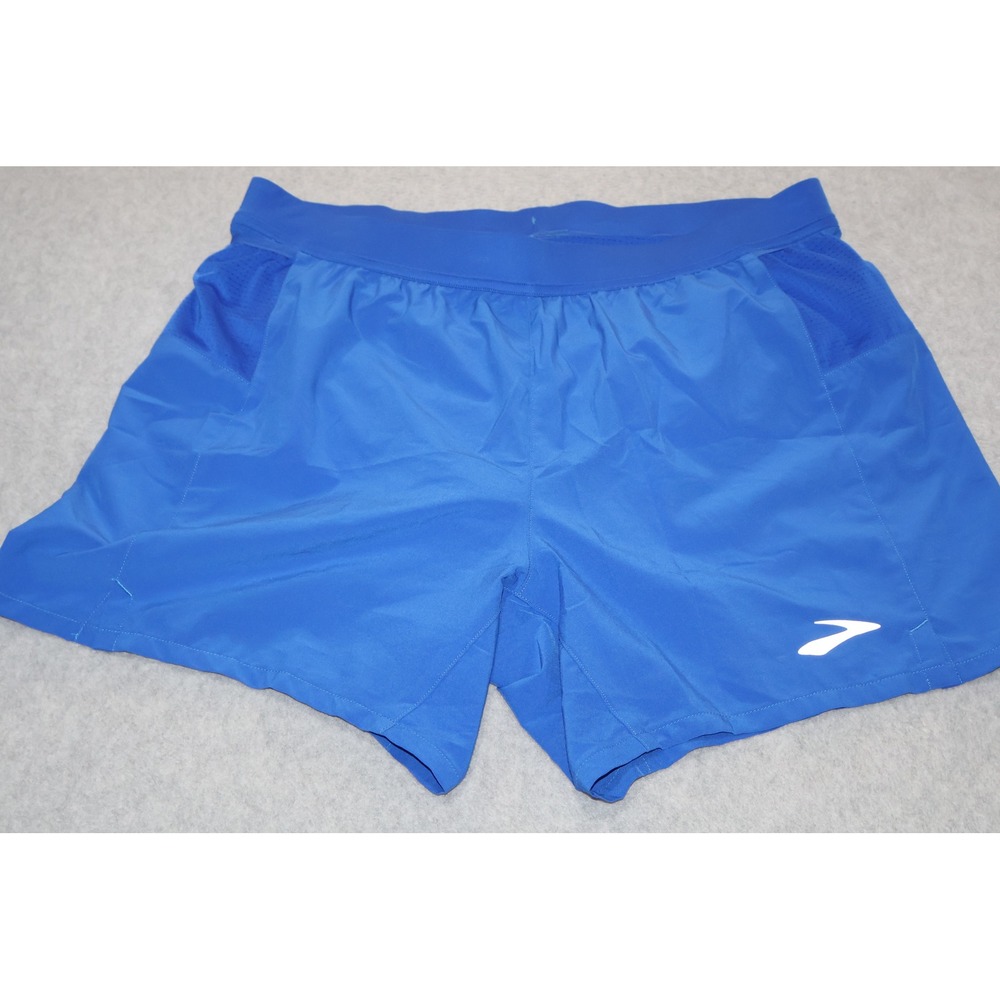 Brooks Lined Sherpa 5" Inseam Running Shorts Men Medium Blue L211542 Gym